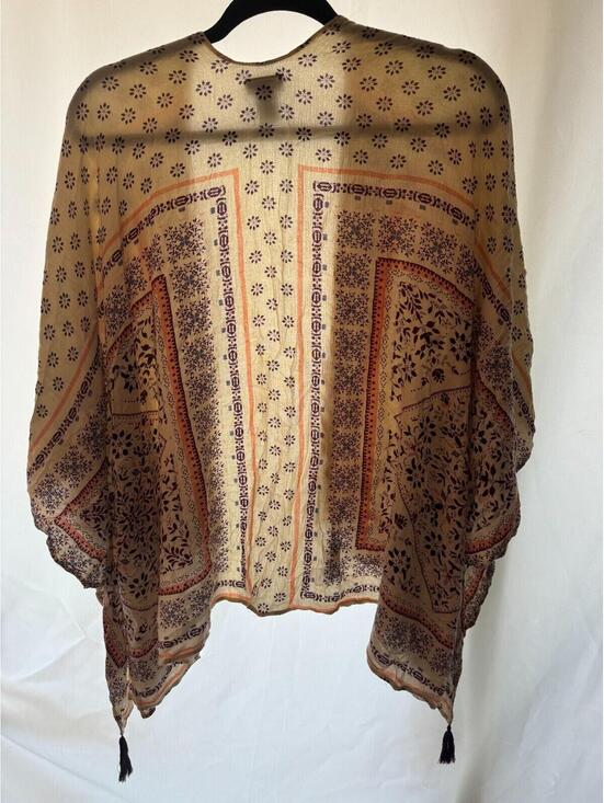 Rue21 Tops - Rue 21 L / XL Shawl BoHo (Tan / Maroon / Orange)